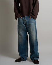 Denim Baggy fit Sabbiato Legato con spruzzo