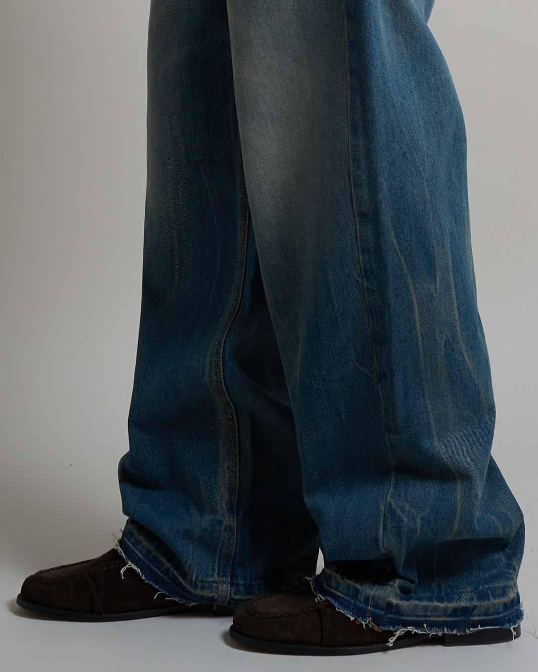 Denim Baggy fit Sabbiato Legato con spruzzo