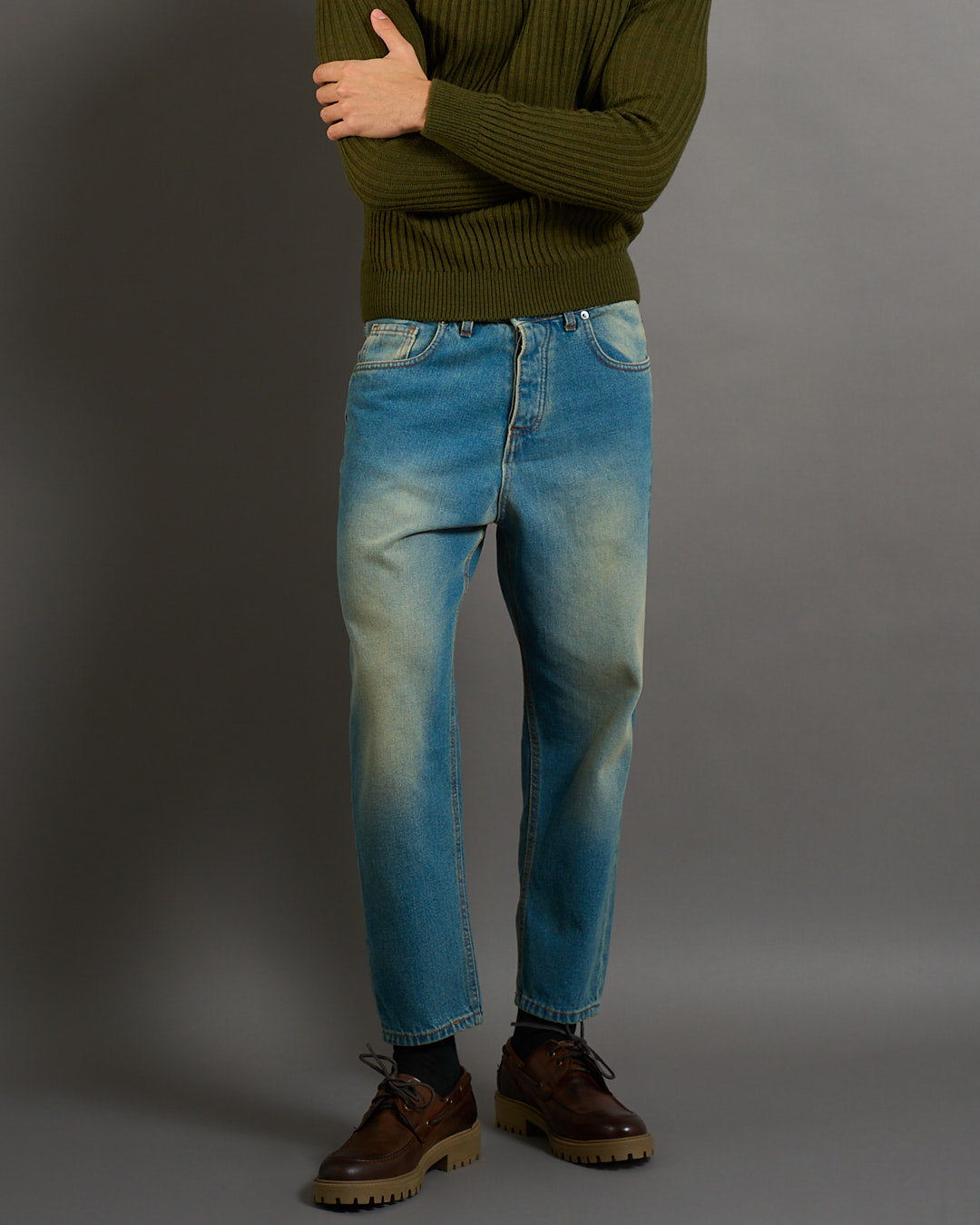 Msm Studio Jeans Straight Fit Sandblasted 