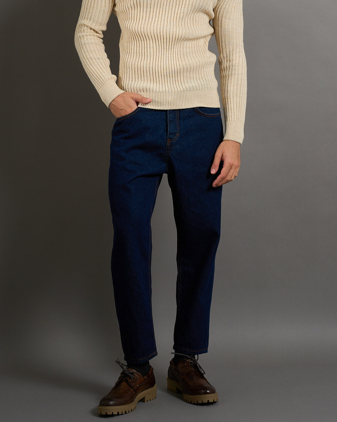 Msm Studio Jeans Straight Fit Sandblasted 