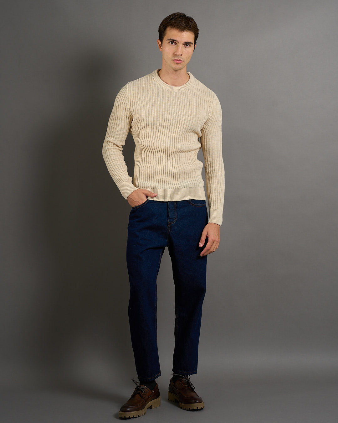 Msm Studio Jeans Straight Fit Sandblasted 