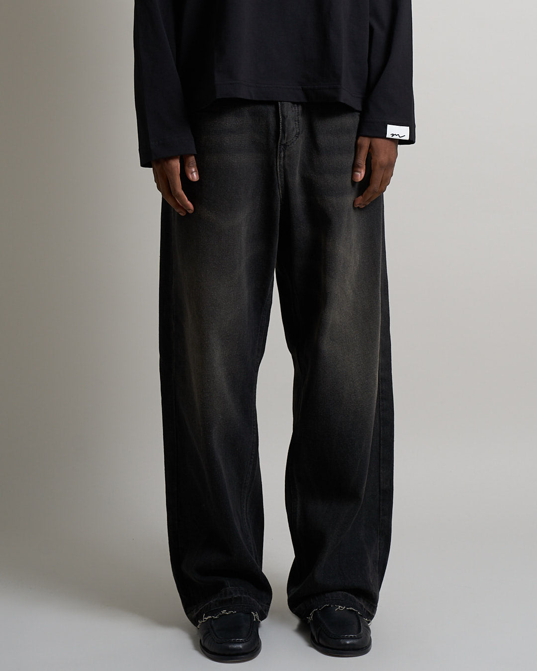 Denim Baggy fit Sabbiato legato nero