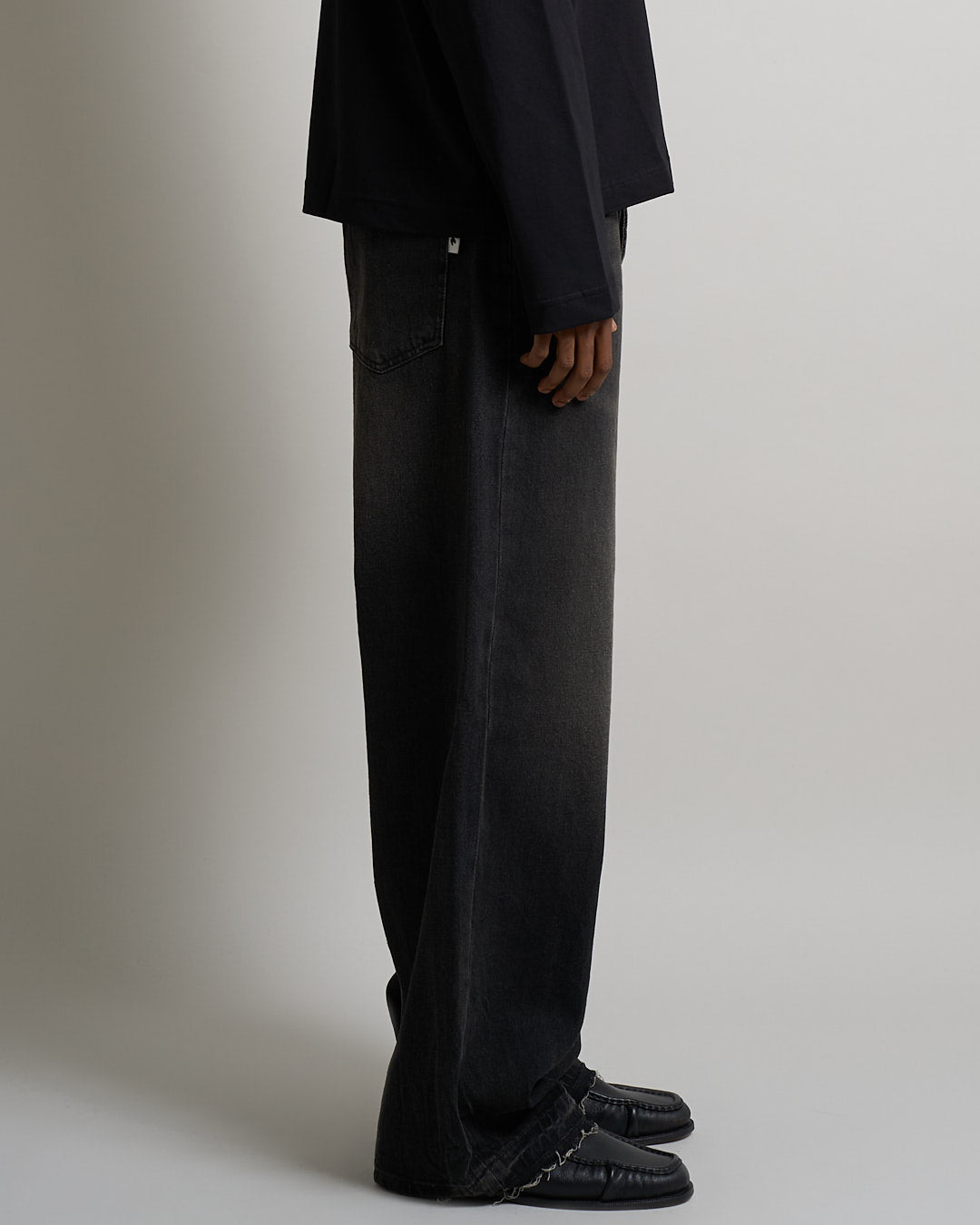 Denim Baggy fit Sabbiato legato nero