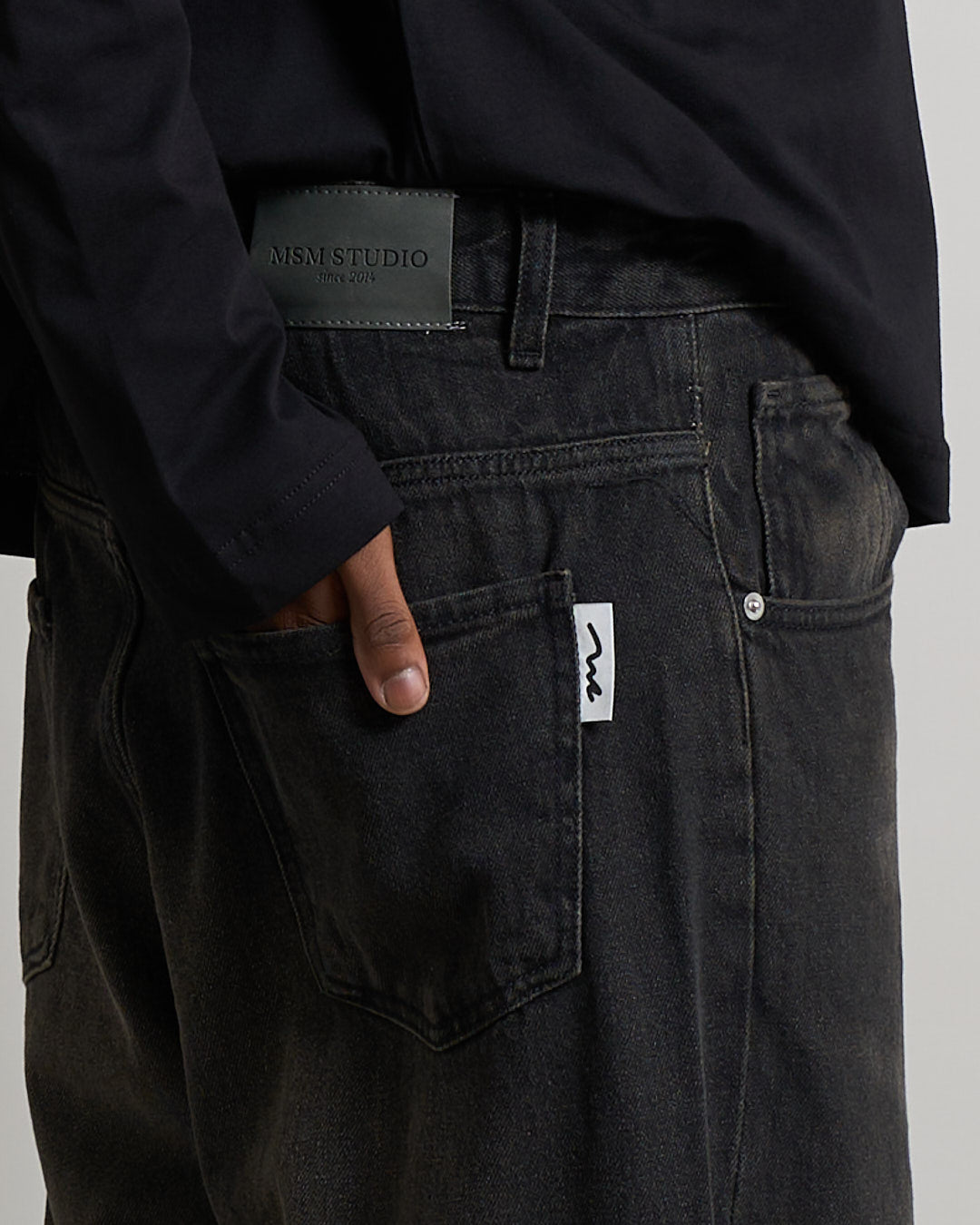 Denim Baggy fit Sabbiato legato nero