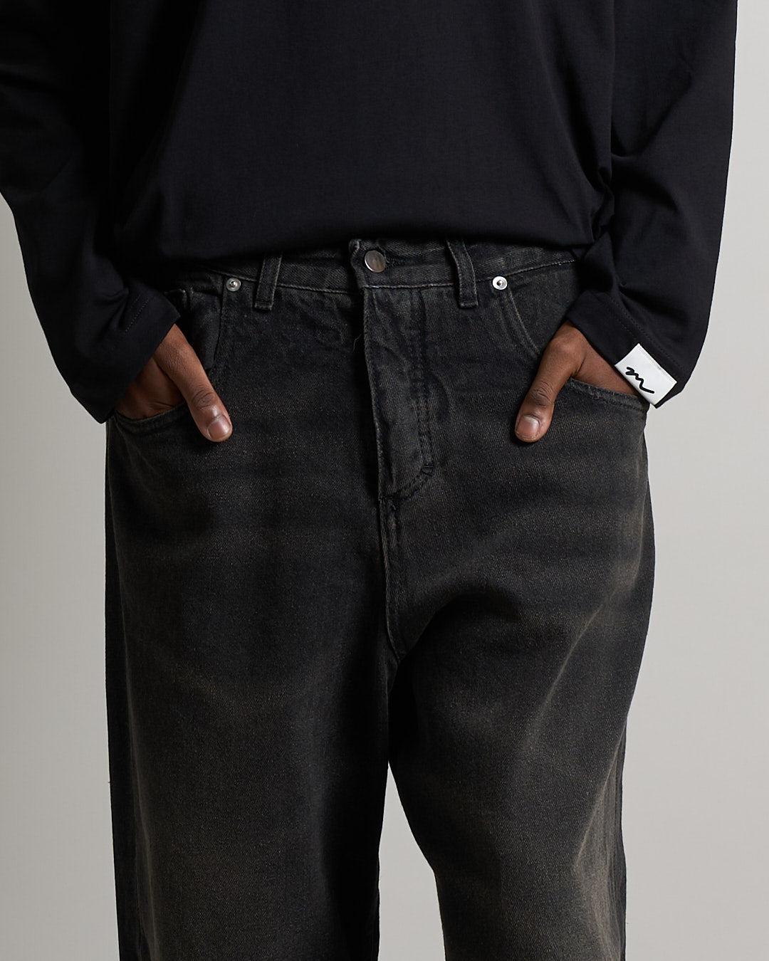 Denim Baggy fit Sabbiato legato nero