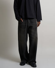 Denim Baggy fit Sabbiato legato nero