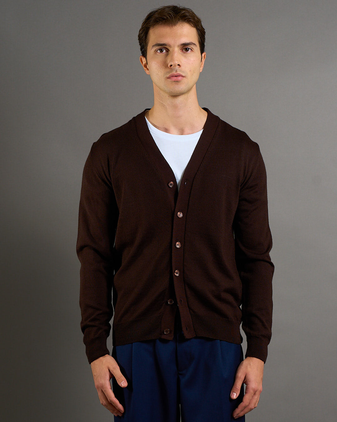 Cardigan Basic in lana merinos