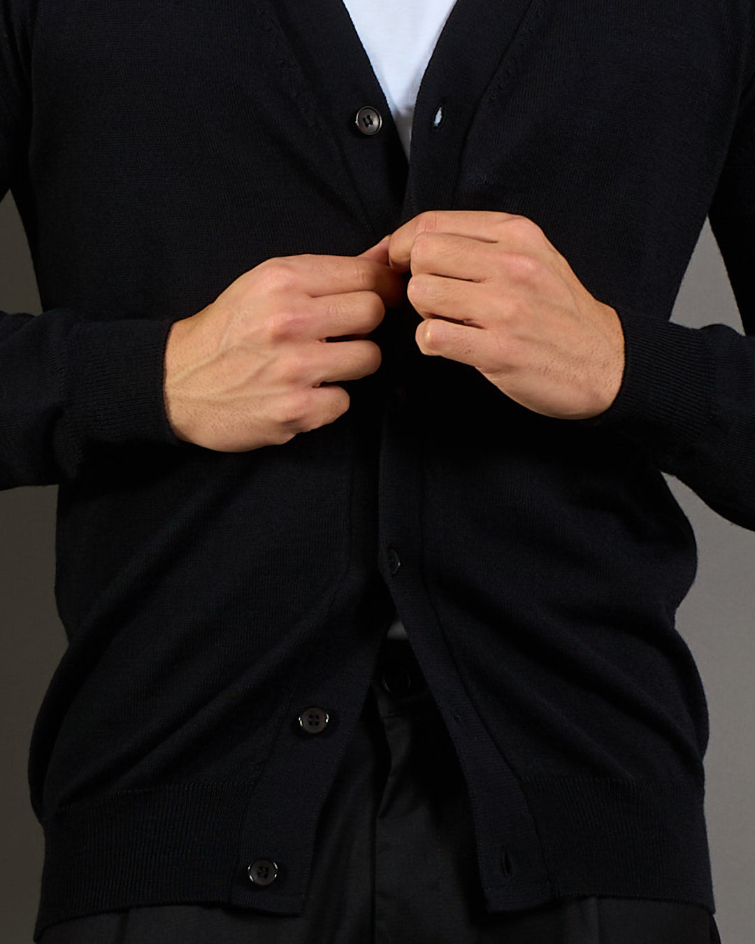 Cardigan Basic in lana merinos