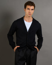 Cardigan Basic in lana merinos