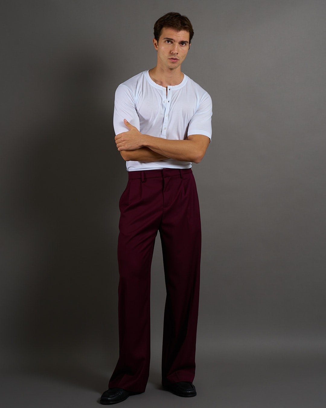 T-shirt Serafino Effetto Seta Mezza Manica