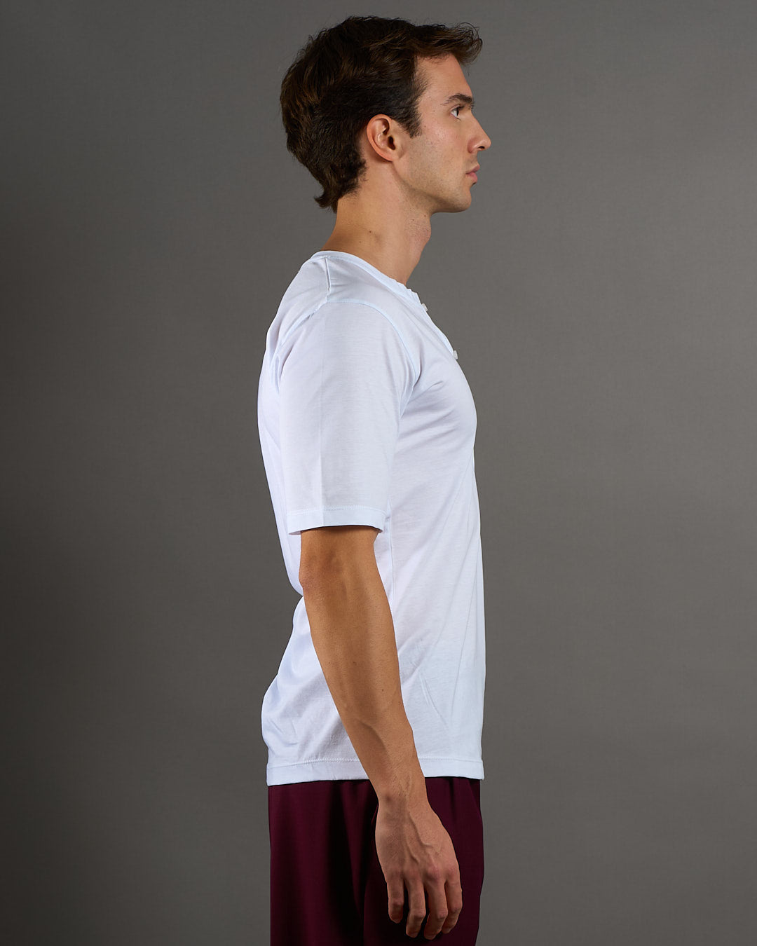 T-shirt Serafino Effetto Seta Mezza Manica