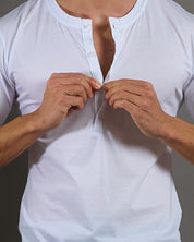 T-shirt Serafino Effetto Seta Mezza Manica