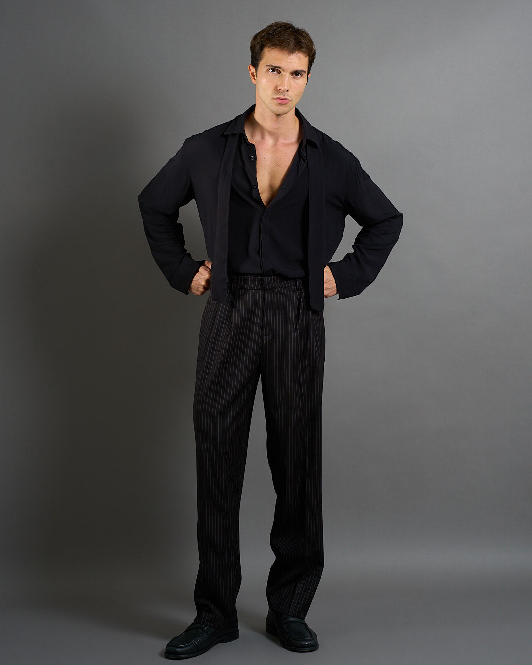 Pantalone Wide Fit Gessato