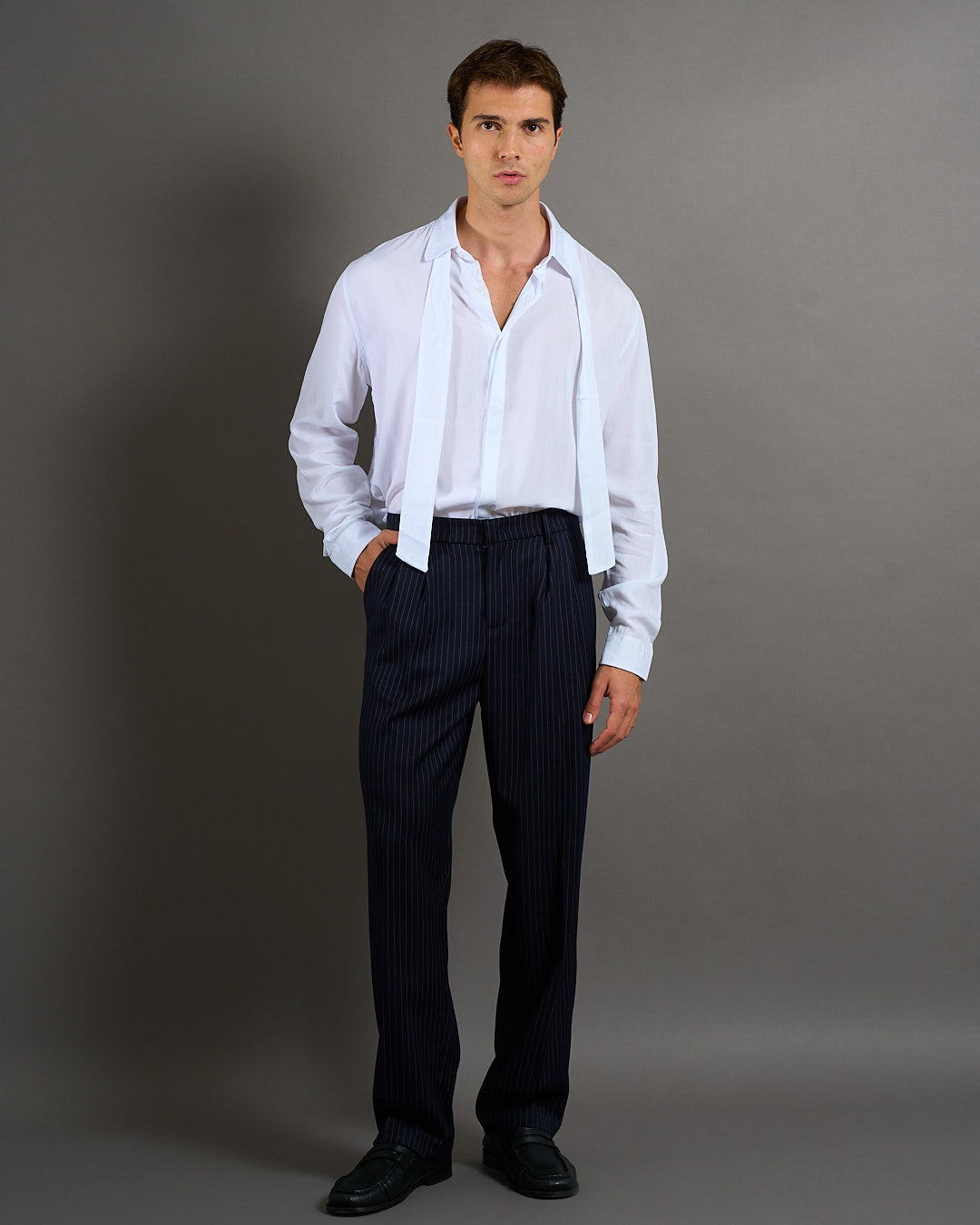 Pantalone Wide Fit Gessato