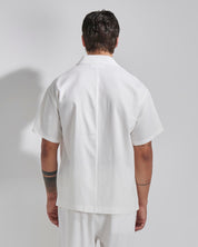 Camicia relax fit collo a bowling