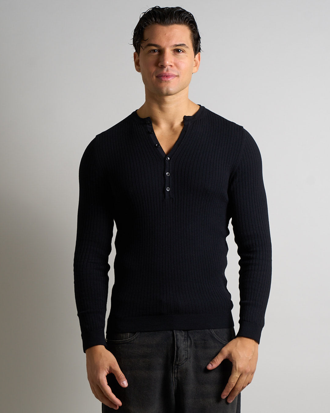 Maglia Serafino a coste