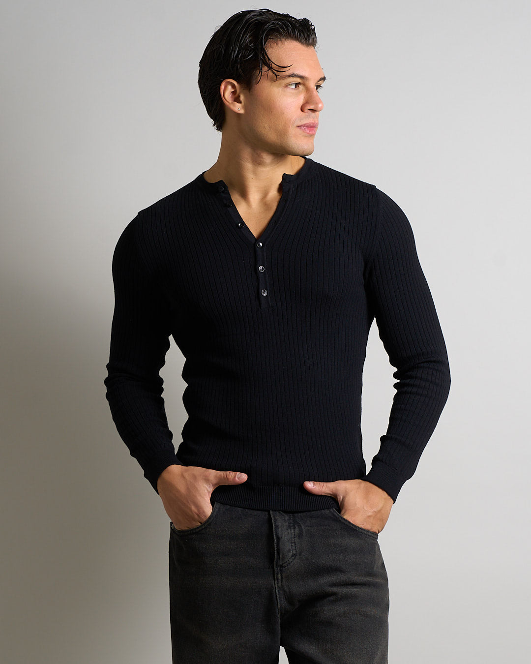 Maglia Serafino a coste