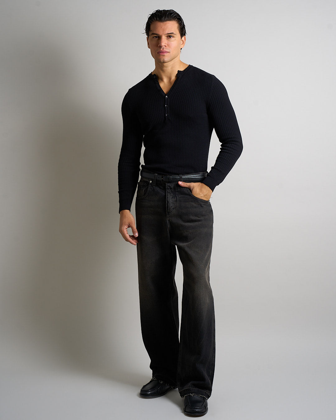 Maglia Serafino a coste