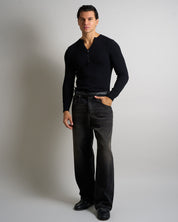 Maglia Serafino a coste