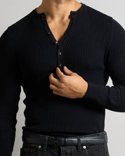 Maglia Serafino a coste