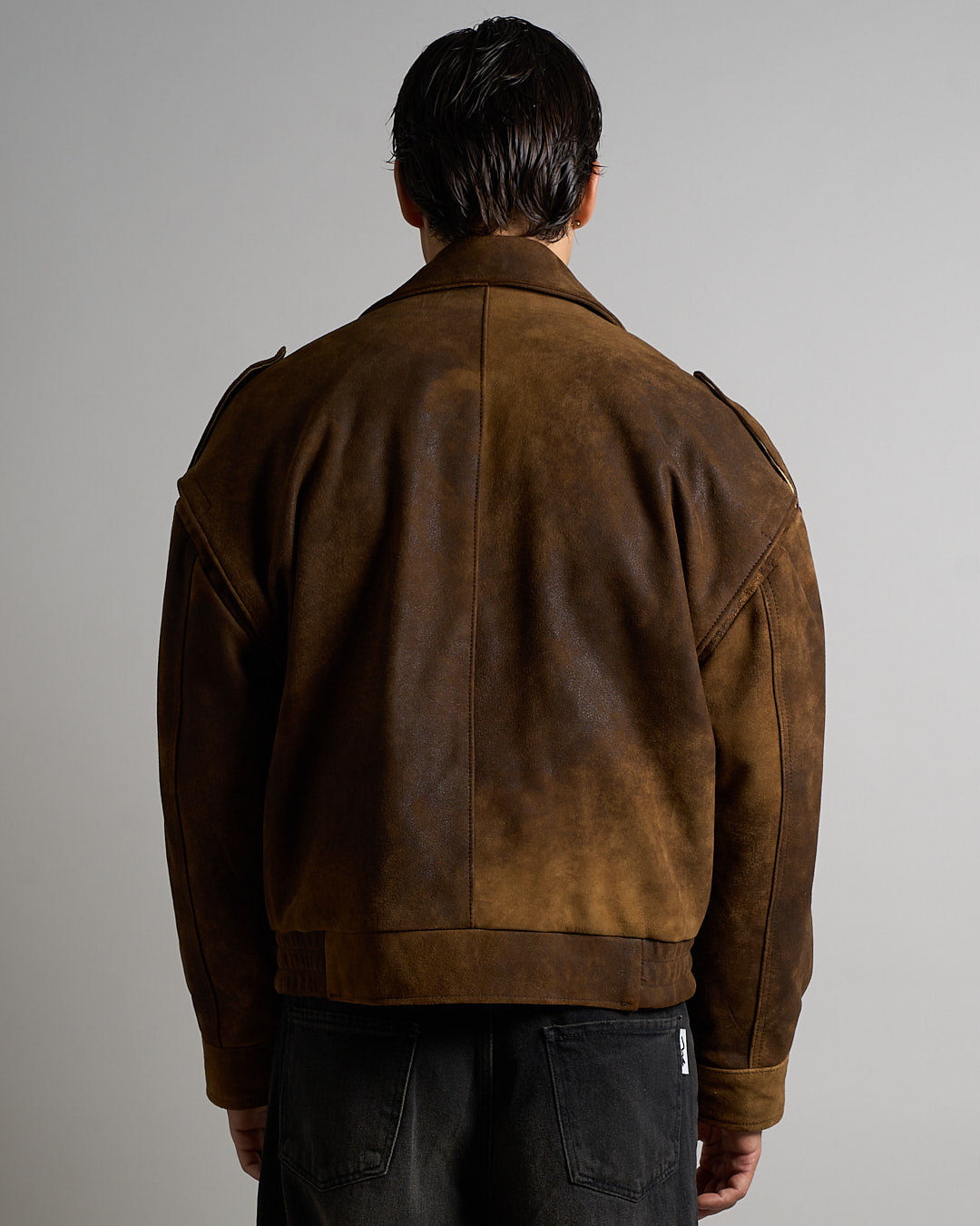 Bomber Over in pelle Sfarinato