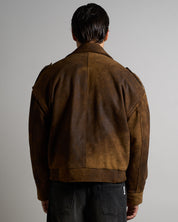 Bomber Over in pelle Sfarinato