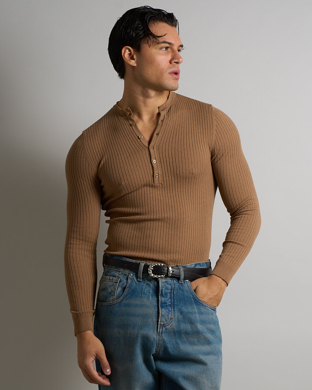 Maglia Serafino a coste