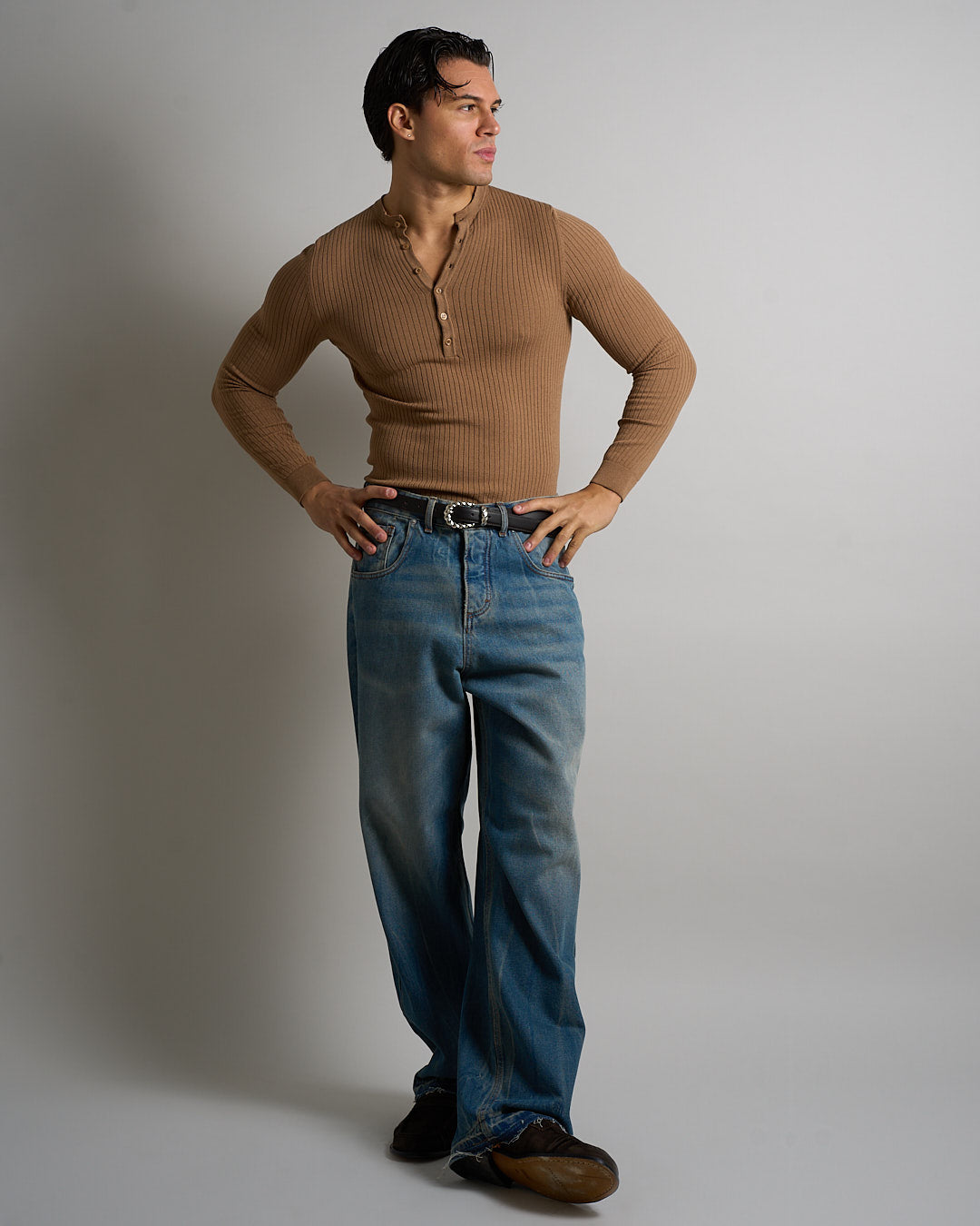 Maglia Serafino a coste