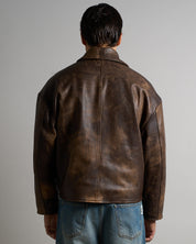 Giacca in pelle vissuta