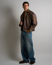 Giacca in pelle vissuta