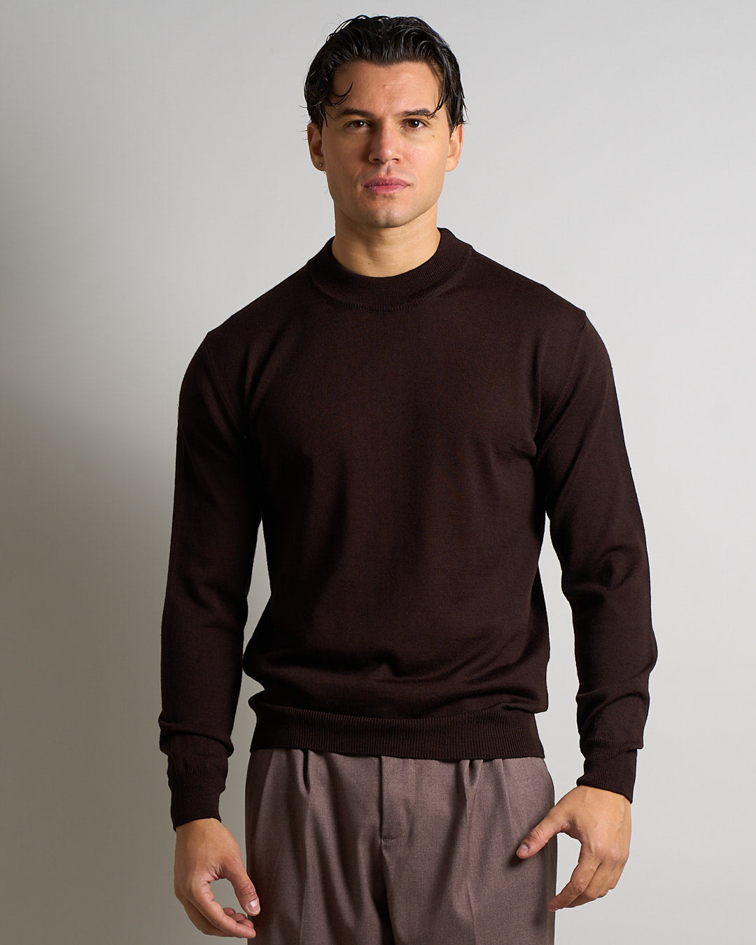 Maglioncino Mezzocollo in lana merinos