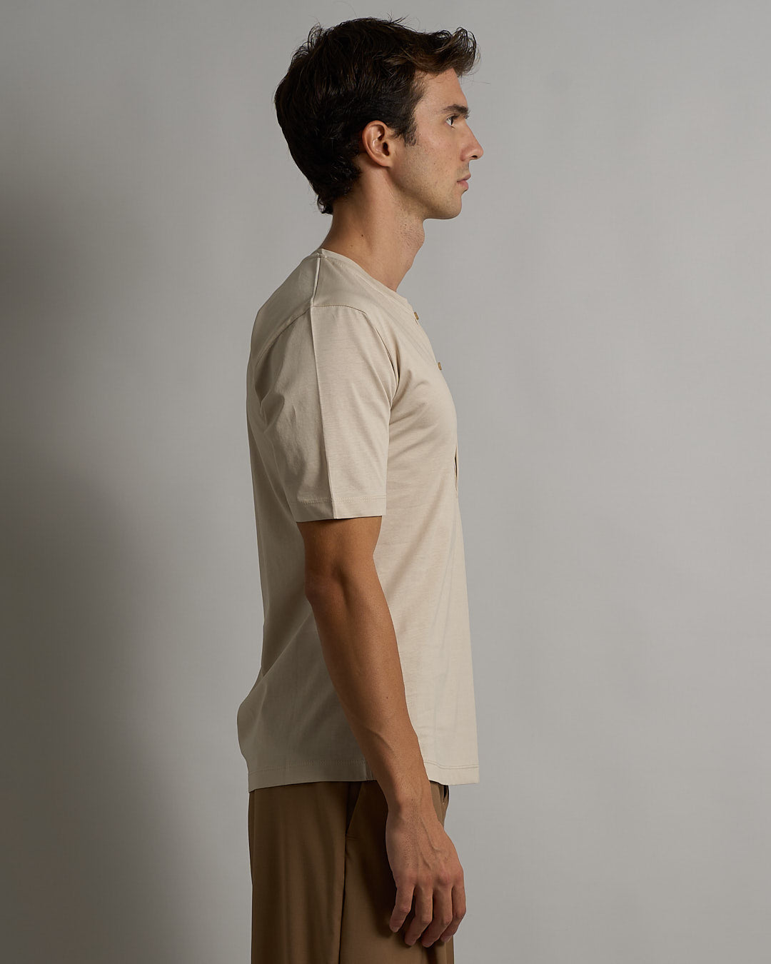 T-shirt Serafino Effetto Seta Mezza Manica