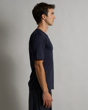 T-shirt Serafino Effetto Seta Mezza Manica