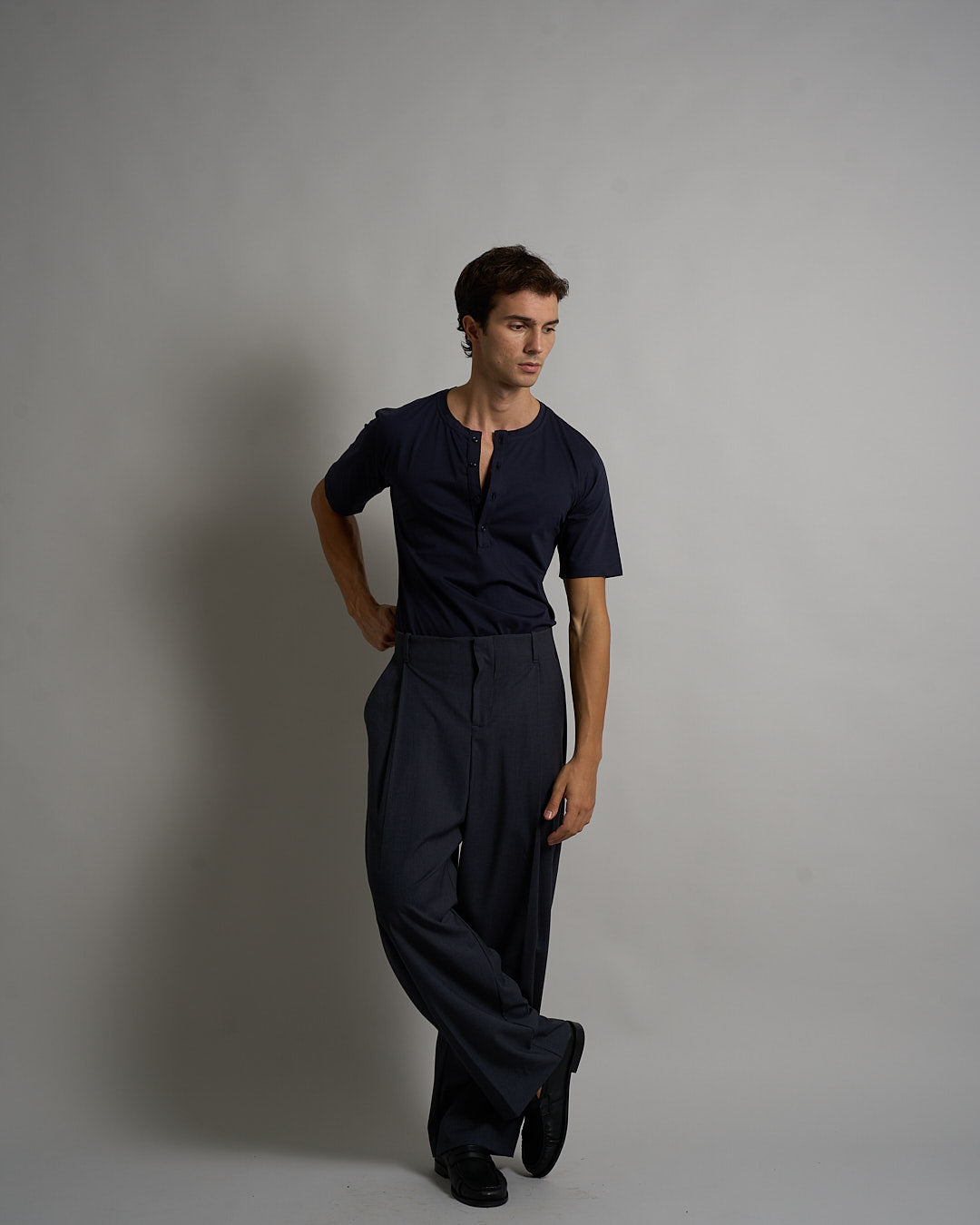 T-shirt Serafino Effetto Seta Mezza Manica