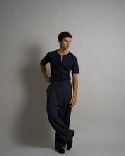 T-shirt Serafino Effetto Seta Mezza Manica