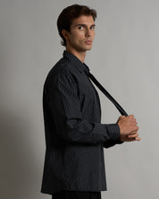 Camicia rigata con fiocco