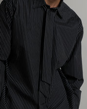 Camicia rigata con fiocco