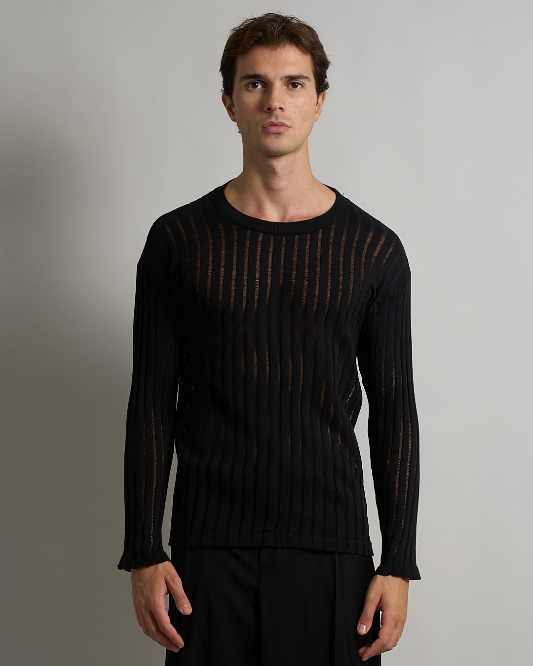 Maglia Girocollo in filo fluttuante