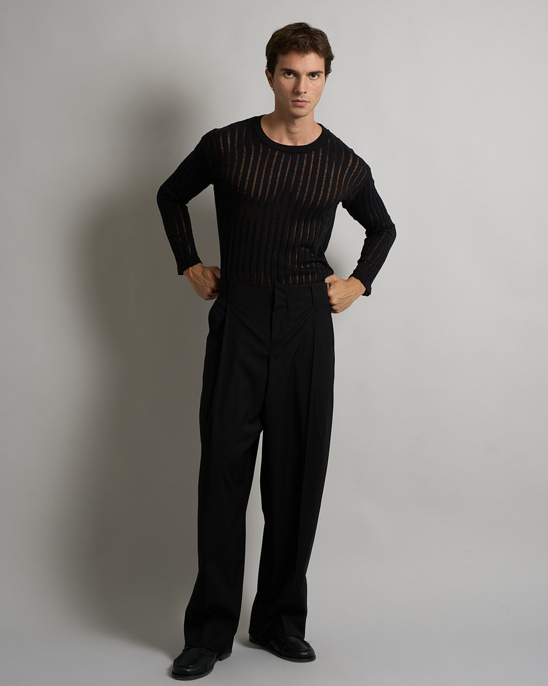 Maglia Girocollo in filo fluttuante