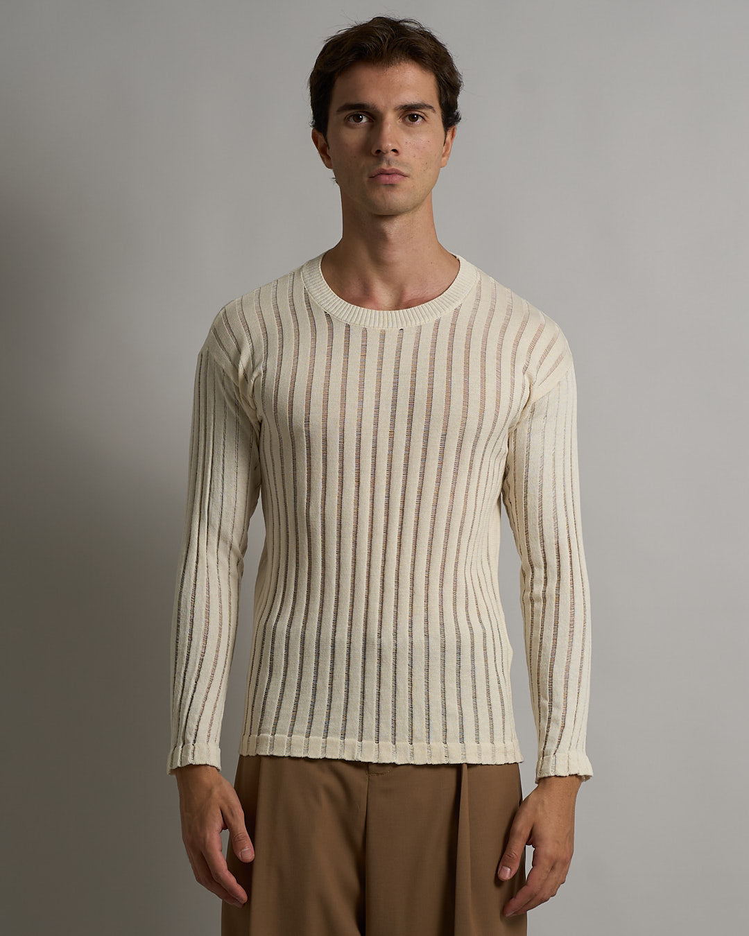 Maglia Girocollo in filo fluttuante