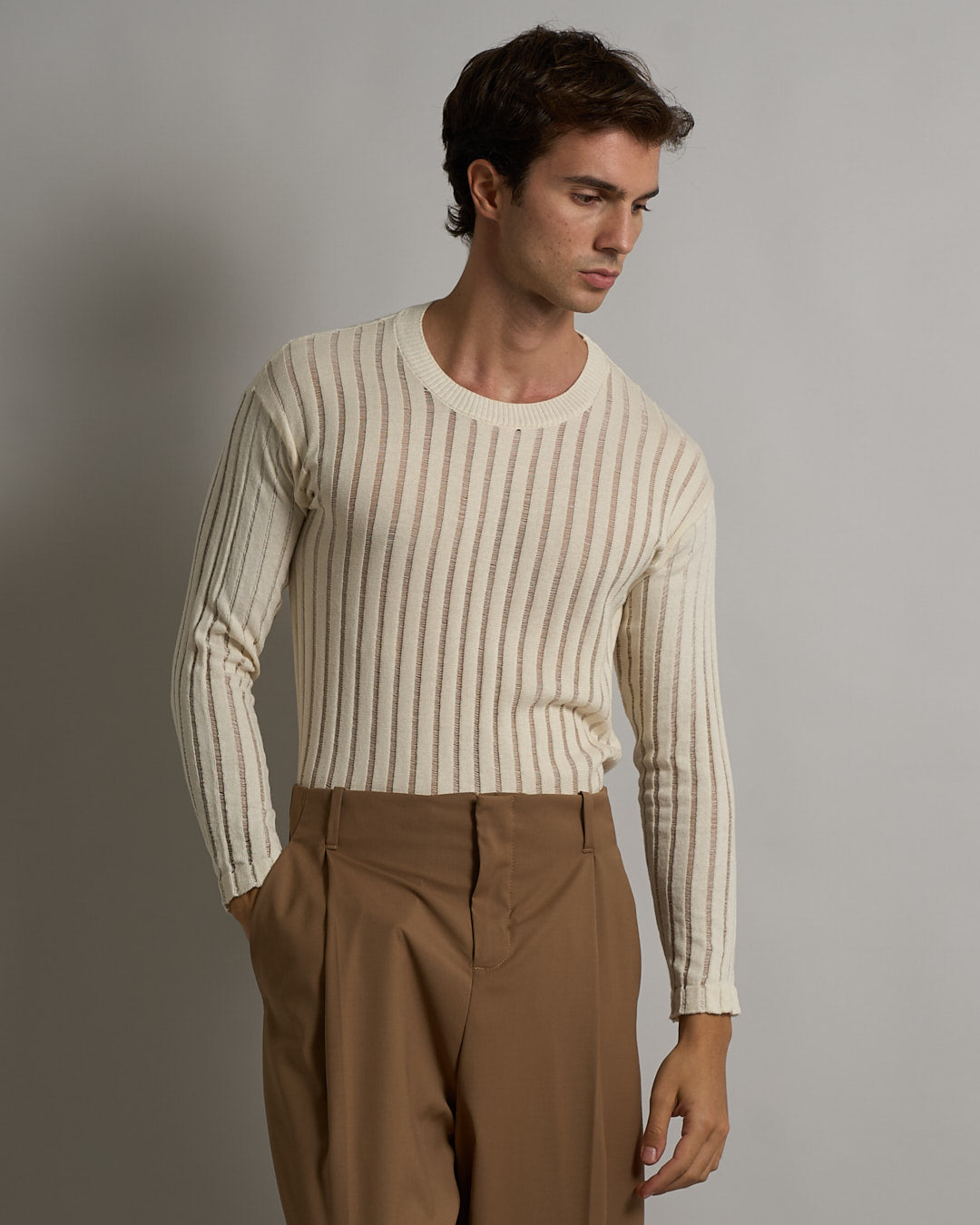 Maglia Girocollo in filo fluttuante