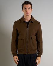 Giubbino in panno con zip