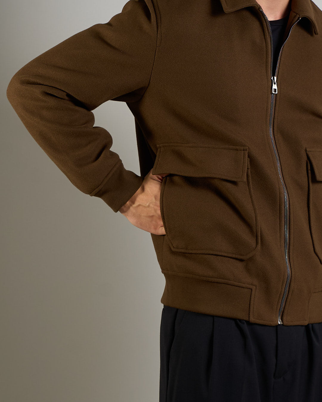 Giubbino in panno con zip