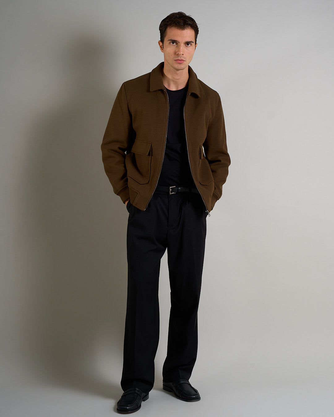 Giubbino in panno con zip