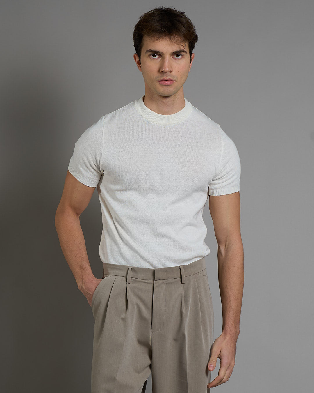 T-Shirt mezza manica in filo