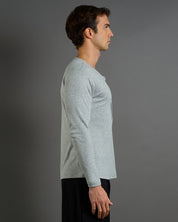 T-shirt Serafino in costina Longsleeve