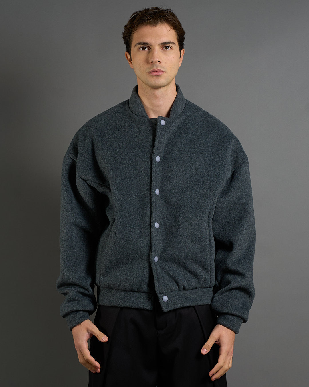 Bomber in panno oversize