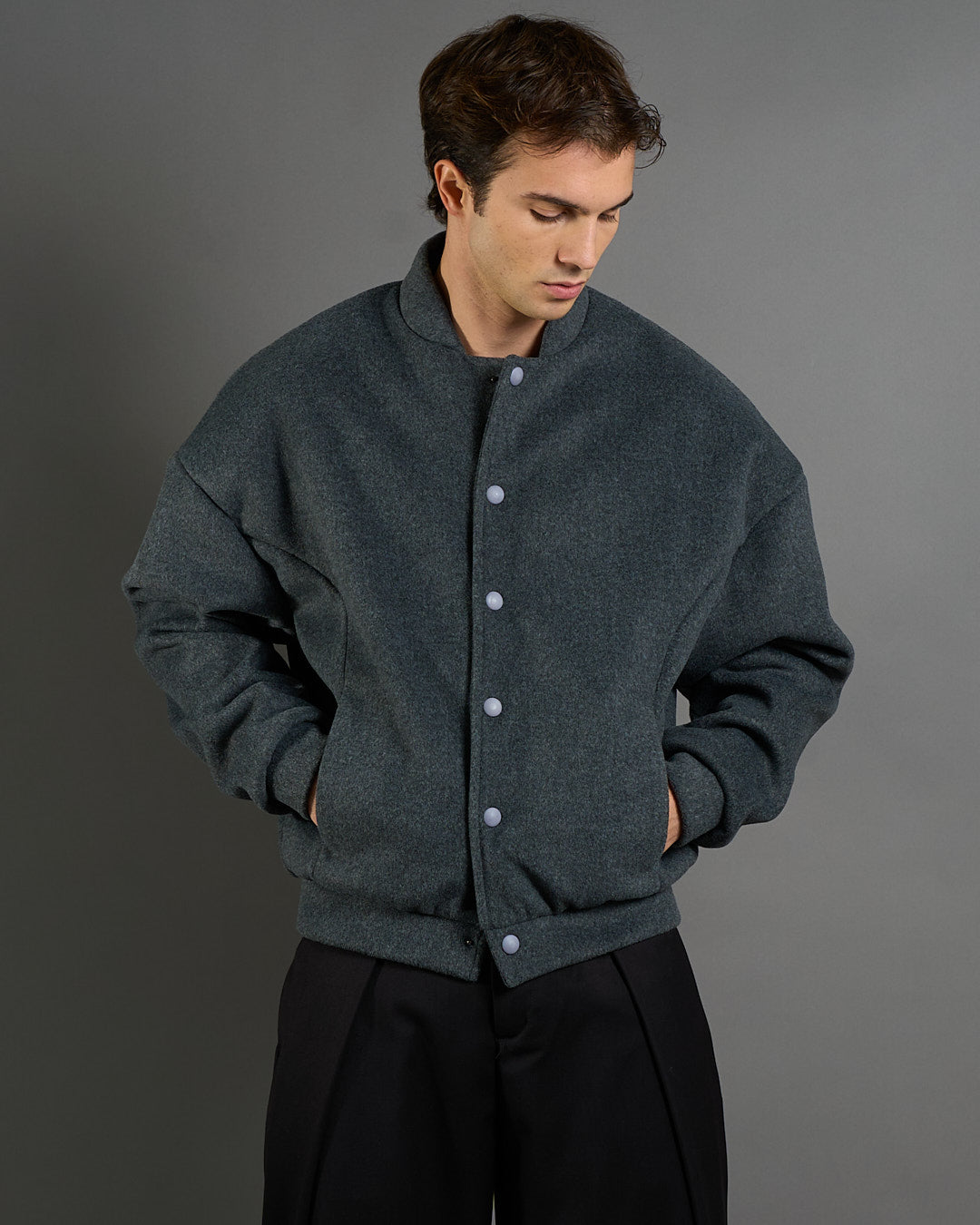 Bomber in panno oversize