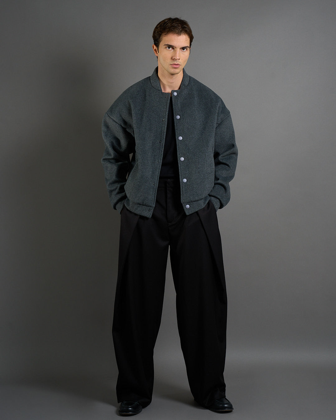 Bomber in panno oversize