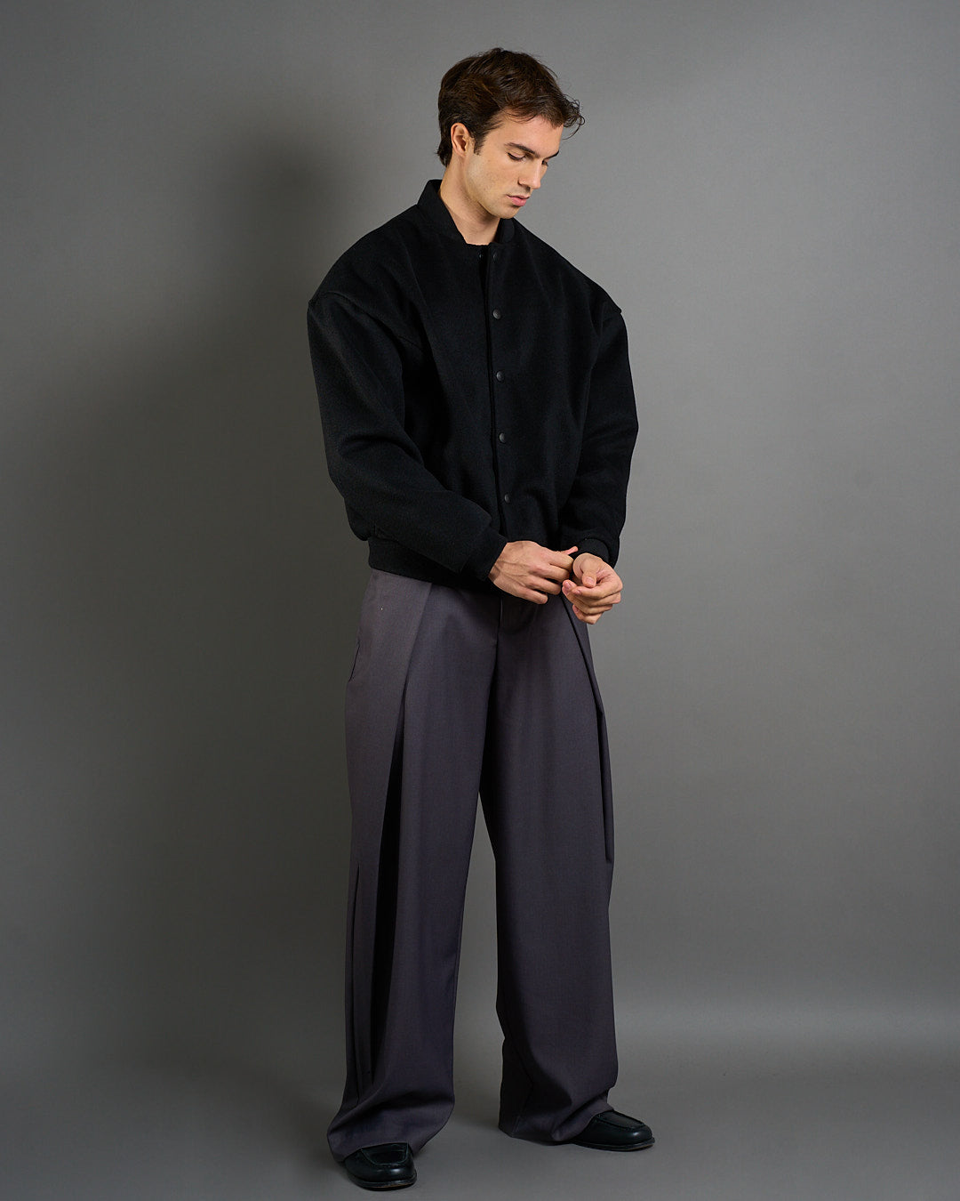 Bomber in panno oversize